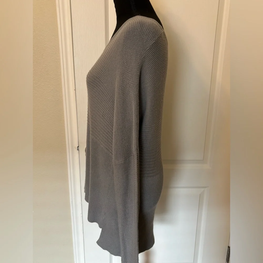 Helmet Lang Gray Textured pullover Top gray knit pullover light Medium tunic